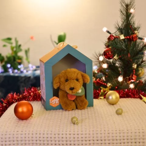 Peluche chien marron Doudou & Cie pour La SPA